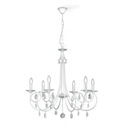 6-lichts kroonluchter VIOLETTA, zilver
