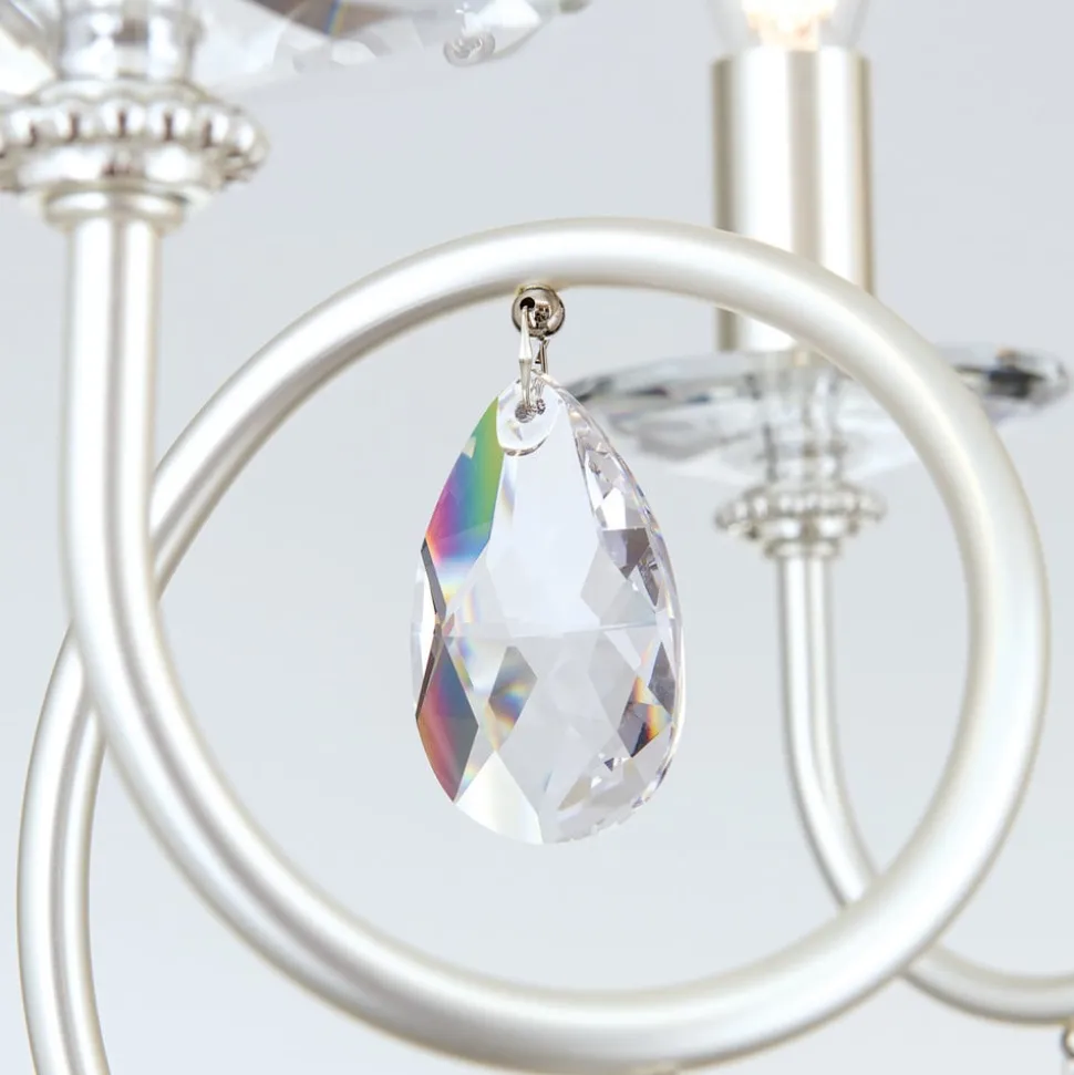 6-lichts kroonluchter VIOLETTA, zilver