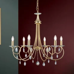 6-lichts kroonluchter VIOLETTA, goud
