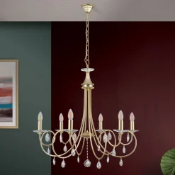 6-lichts kroonluchter VIOLETTA, goud