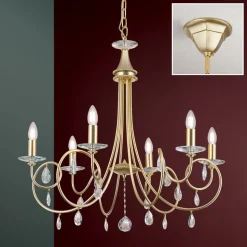 6-lichts kroonluchter VIOLETTA, goud