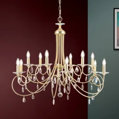 12-lichts kroonluchter VIOLETTA, goud