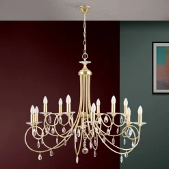 12-lichts kroonluchter VIOLETTA, goud