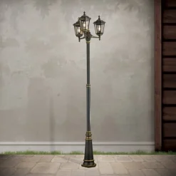 3-lichts lantaarnpaal Fabio, 255 cm