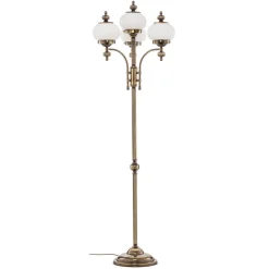 4-lichts vloerlamp DELIA, oud messing