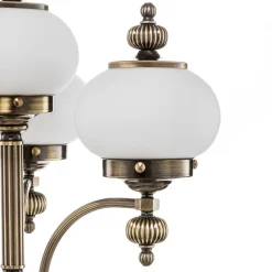 4-lichts vloerlamp DELIA, oud messing