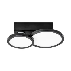 LIGHTME LED plafondlamp Aqua GU10 2-lamps zwart