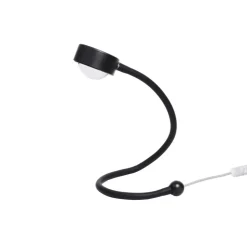 LightMe tafellamp Powerlens Snake, zwart, flexibele arm