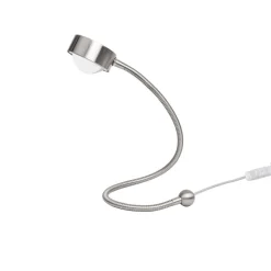 LightMe tafellamp Powerlens Snake, titaniumkleurig, flexibele arm