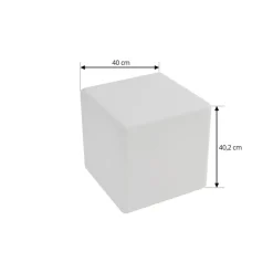 Lindby Accu-LED buitenlamp Cubara, RGB, kubus, kunststof