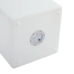 Lindby Accu-LED buitenlamp Cubara, RGB, kubus, kunststof