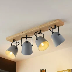 Lindby Adalin plafondlamp, 4-lamps, grijs