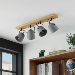 Lindby Adalin plafondlamp, 4-lamps, grijs