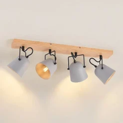 Lindby Adalin plafondlamp, 4-lamps, grijs