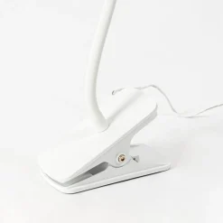 Lindby Ailina LED tafellamp, klemvoet, wit