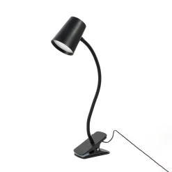 Lindby Ailina LED tafellamp, klemvoet, zwart