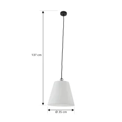 Lindby Alaida buiten hanglamp, stompe kegel, wit