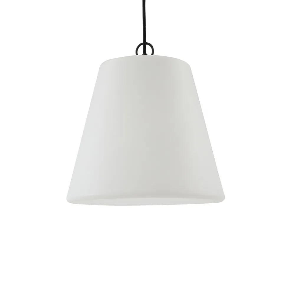 Lindby Alaida buiten hanglamp, stompe kegel, wit