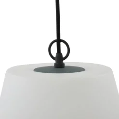 Lindby Alaida buiten hanglamp, stompe kegel, wit