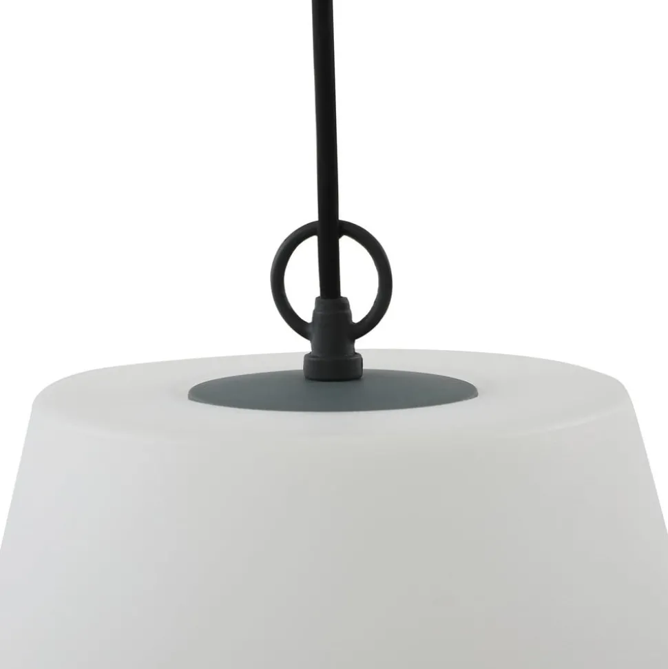 Lindby Alaida buiten hanglamp, stompe kegel, wit