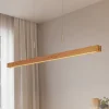 Lindby Alimara LED hanglamp, hout, lengte 138 cm
