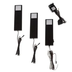 Lindby Amaryll LED meubelverlichting, set van 3, zwart