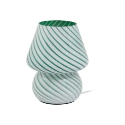 Lindby Andriana tafellamp, groen/wit, glas, Ø 15 cm