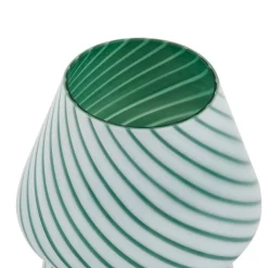 Lindby Andriana tafellamp, groen/wit, glas, Ø 15 cm