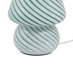 Lindby Andriana tafellamp, groen/wit, glas, Ø 15 cm