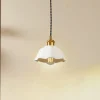 Lindby Annegret hanglamp, Ø 18 cm, keramiek, wit/messing