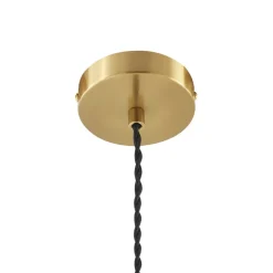Lindby Annegret hanglamp, Ø 18 cm, keramiek, wit/messing