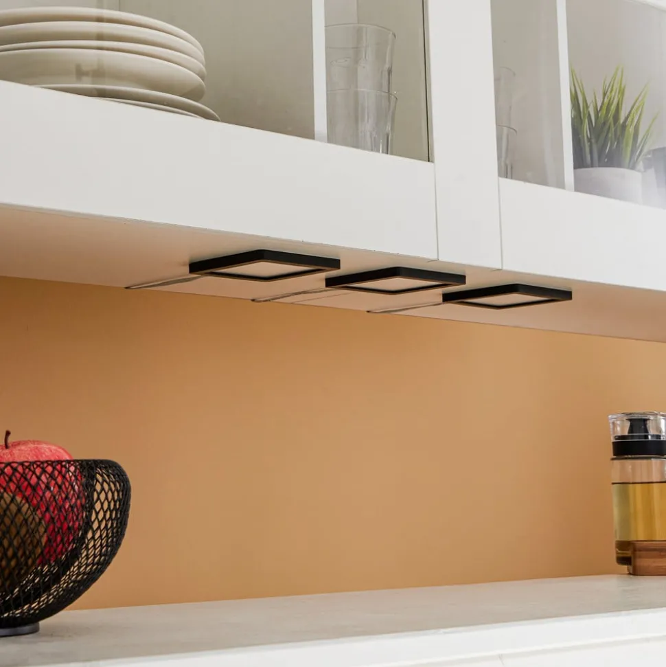 Lindby Antony LED meubelverlichting, set van 3, zwart