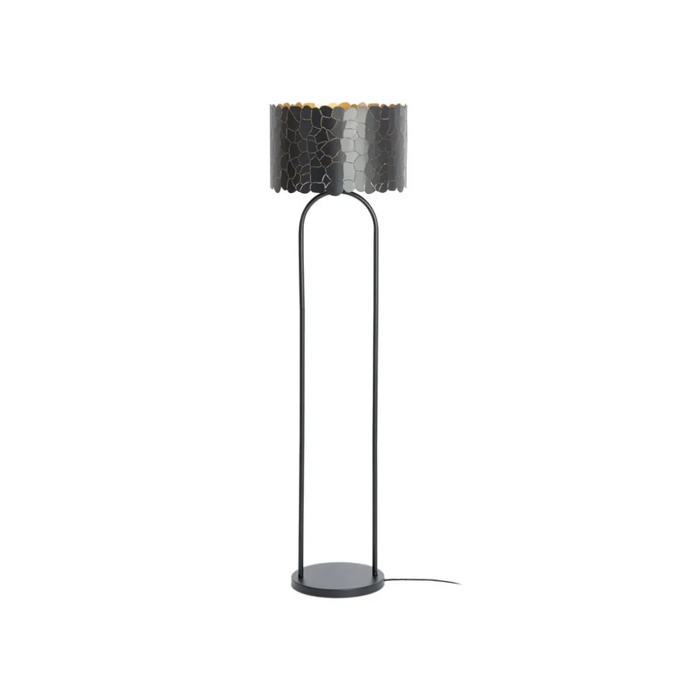 Lindby Aralena vloerlamp, zwart/goud, hoogte 143,5 cm