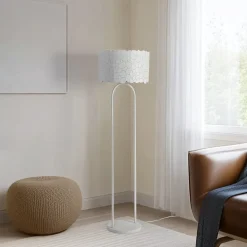 Lindby Aralena vloerlamp, wit, metaal, hoogte 143,5 cm