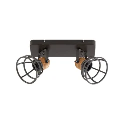 Lindby Arinthea plafondspot, 2-lamps, zwart, staal, E14