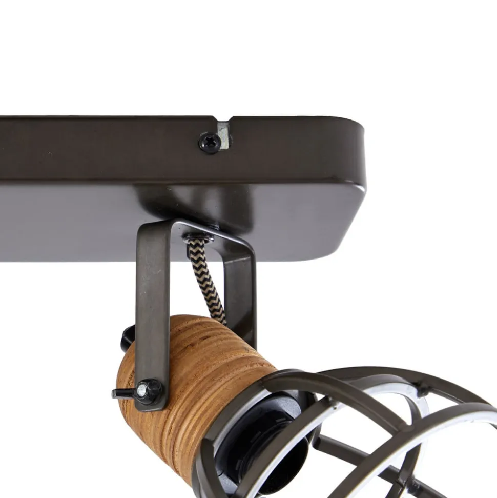 Lindby Arinthea plafondspot, 2-lamps, zwart, staal, E14