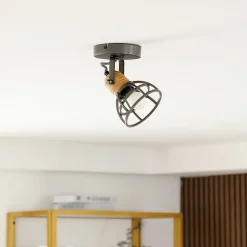 Lindby Arinthea plafondspot, 1-lamp, zwart, staal, E14