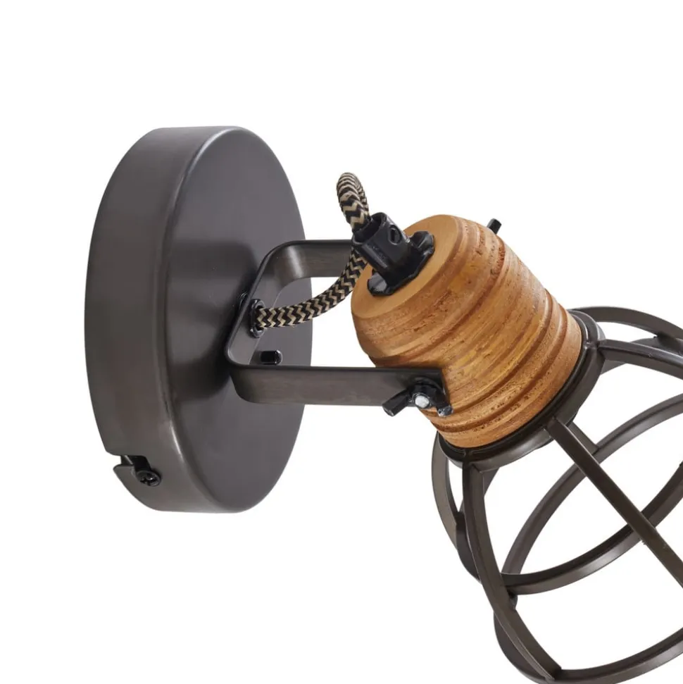 Lindby Arinthea plafondspot, 1-lamp, zwart, staal, E14