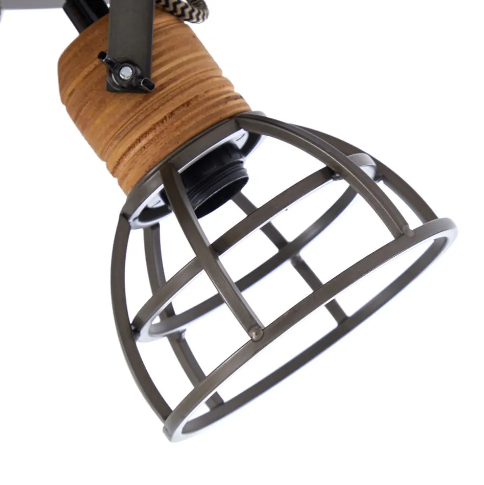 Lindby Arinthea plafondspot, 3-lamps, zwart, staal, E14