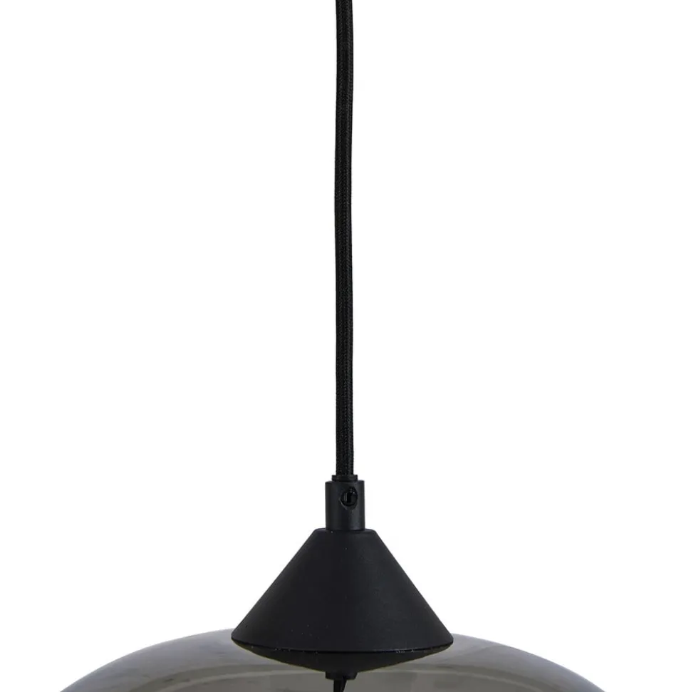 Lindby Arloris hanglamp met 3 rookglazen kappen