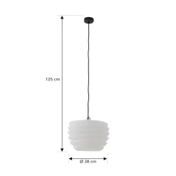 Lindby Arona buiten hanglamp, Ø 38 cm, wit