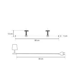 Lindby Arwyn LED spiegellamp, zwart