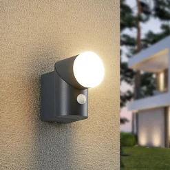 Lindby Aspyn LED buiten wandlamp, 1-lamp, sensor