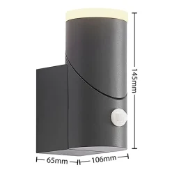 Lindby Aspyn LED buiten wandlamp, 1-lamp, sensor