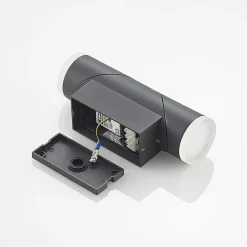 Lindby Aspyn LED buitenwandlamp, 2-lamps, sensor