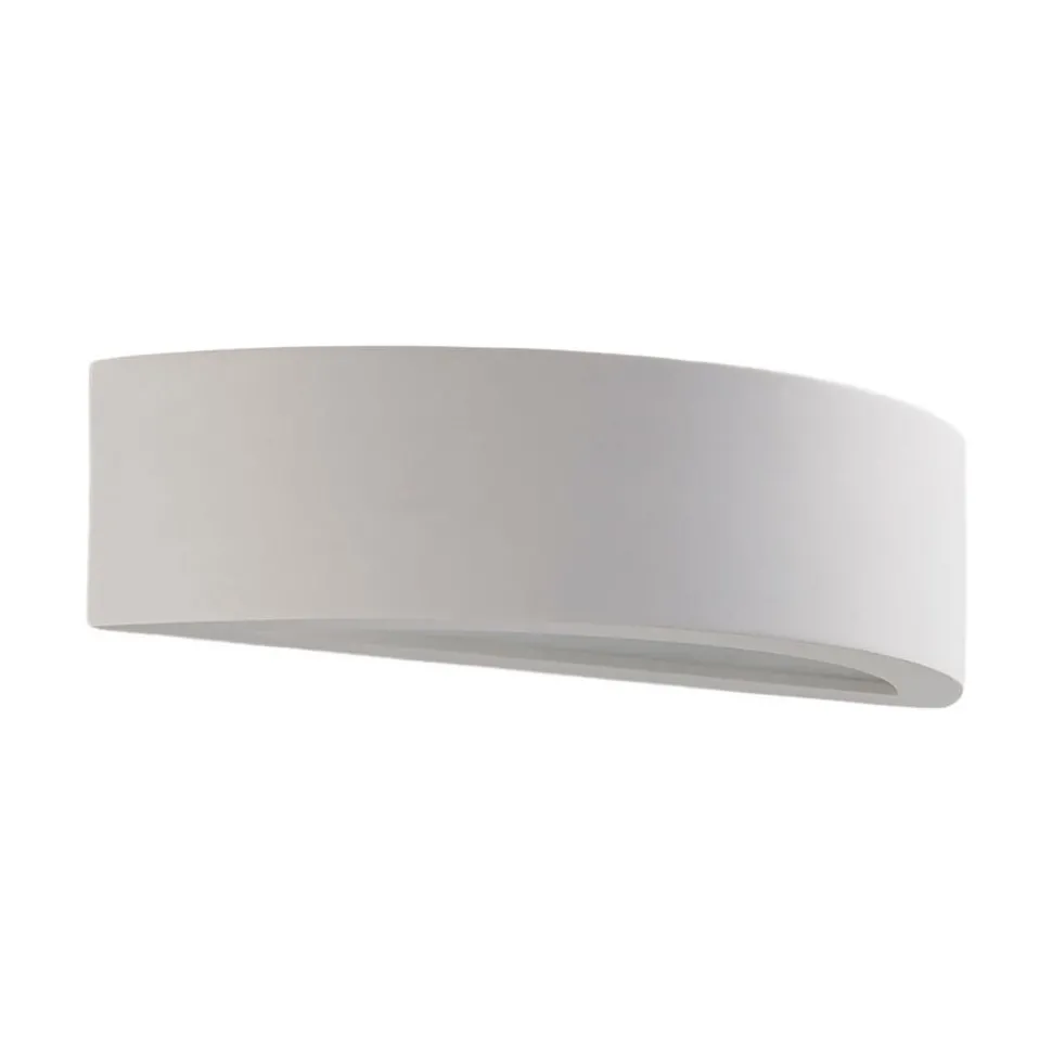 Lindby Aurel wandlamp, gips, wit, halfrond