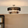 Lindby Ayvira plafondlamp, zwart, zilver