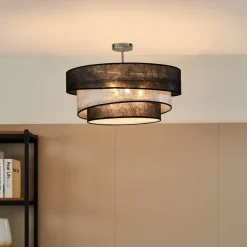 Lindby Ayvira plafondlamp, zwart, zilver