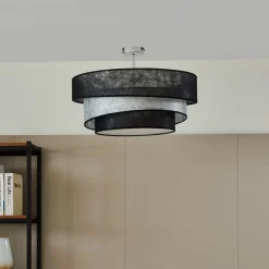 Lindby Ayvira plafondlamp, zwart, zilver