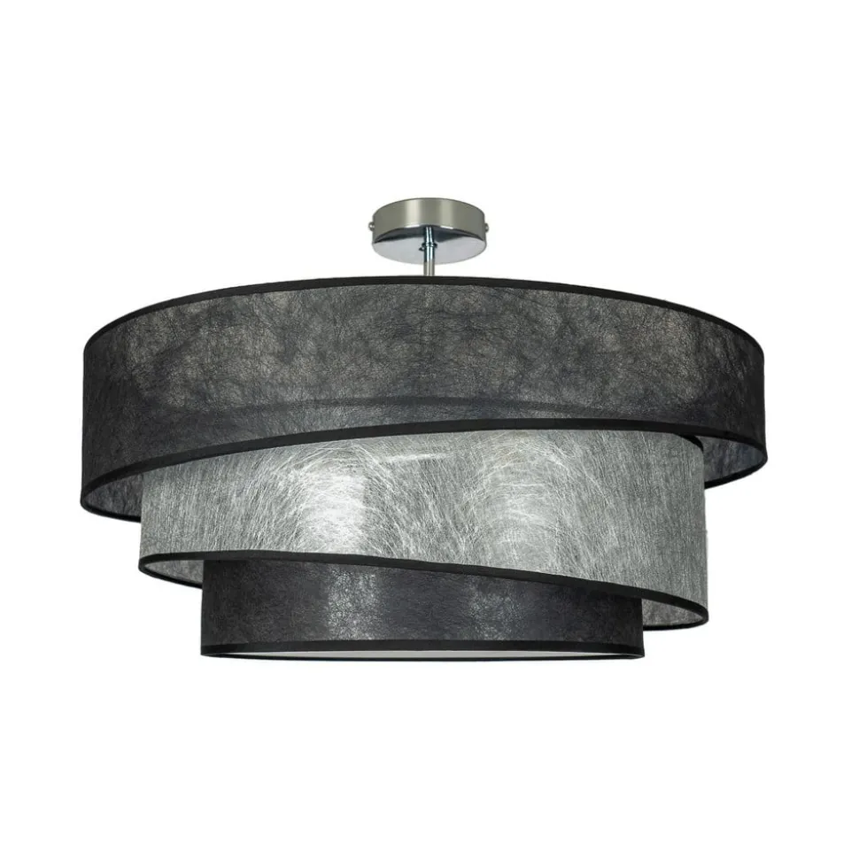 Lindby Ayvira plafondlamp, zwart, zilver